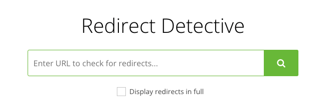 A form with the headline "Redirect Detective"