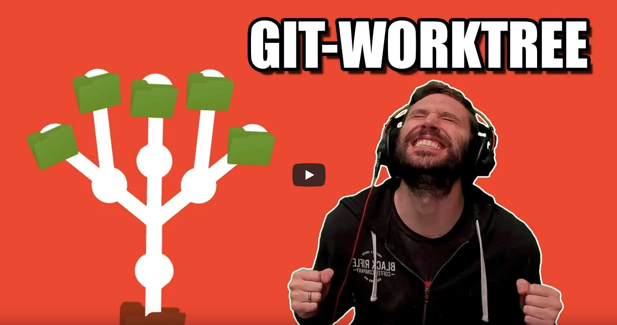 YouTube cover showing `git-worktree`