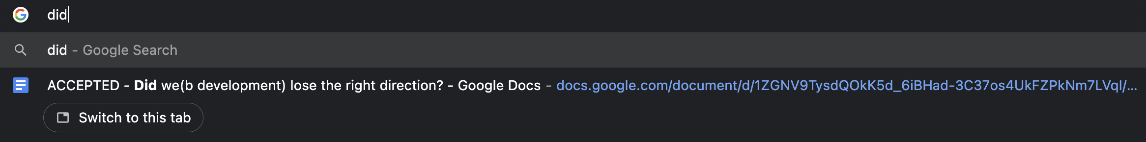 Chrome URL bar without auto suggestions.