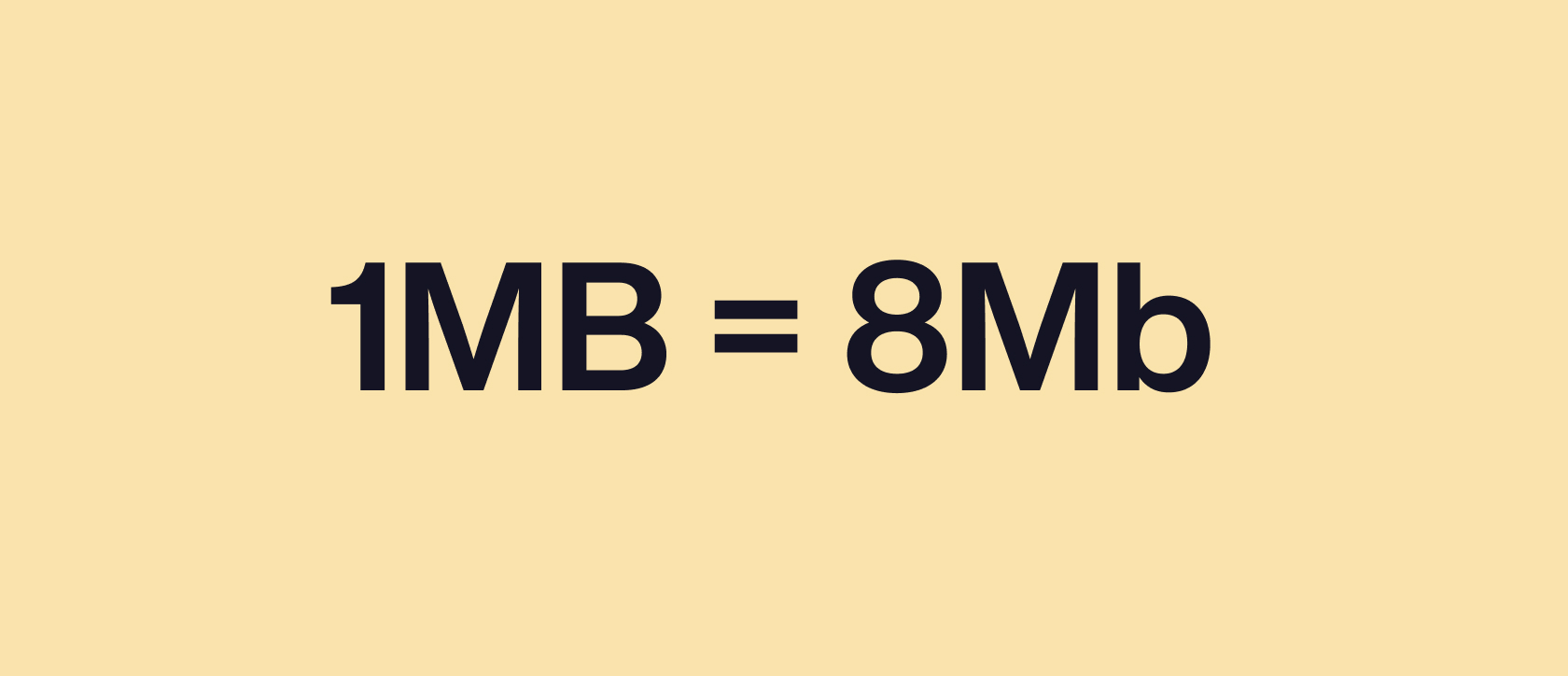 1 megabytes equals 8 megabits