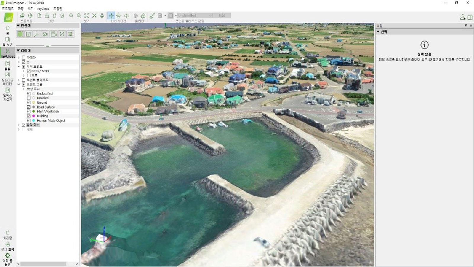 Coastline digitized in PIX4Dmapper UI