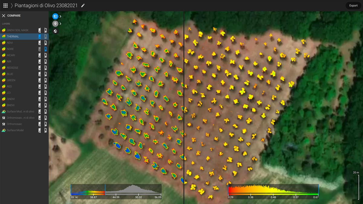 Multispectral crop analysis in PIX4Dfields