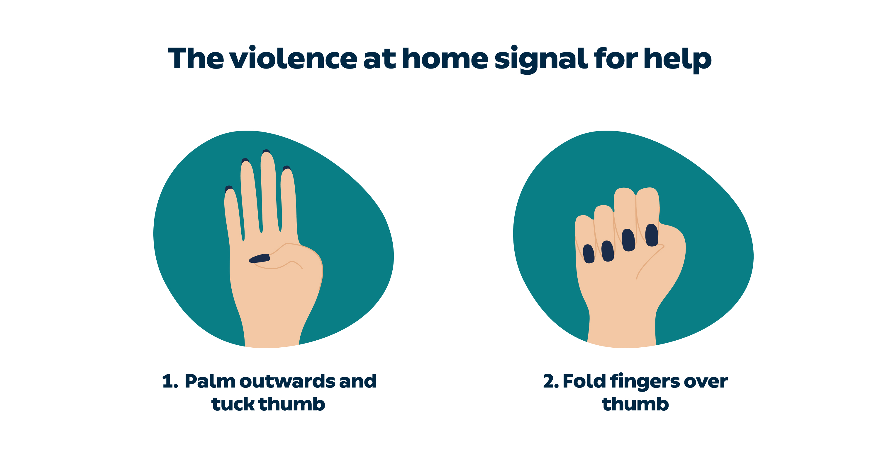 Violence at home Signal for Help hand gesture