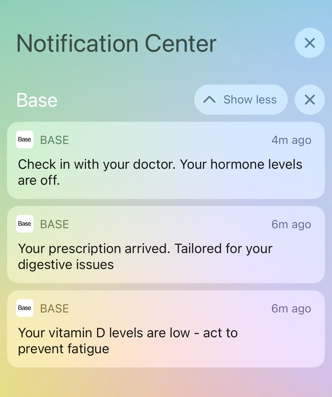 Notifications for personalized health care