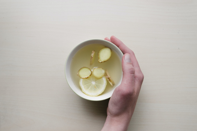 Try lemon and ginger herbal tea to ease constipation 