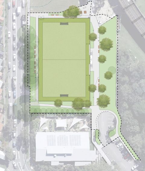 Artist impression of the sports field in Annandale