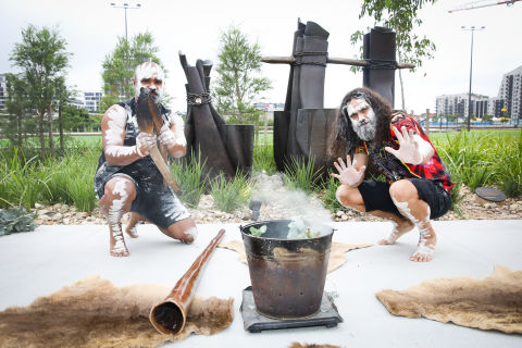 Smoking ceremony for the opening of the centre. Credit: Renee Nowytarger/City of Sydney.