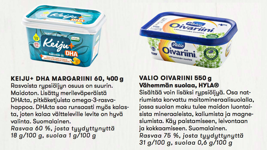 Keiju+ DHA margariini 60%, Valio Oivariini HYLA