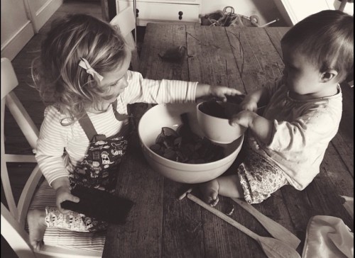 Heidi and Annie baking