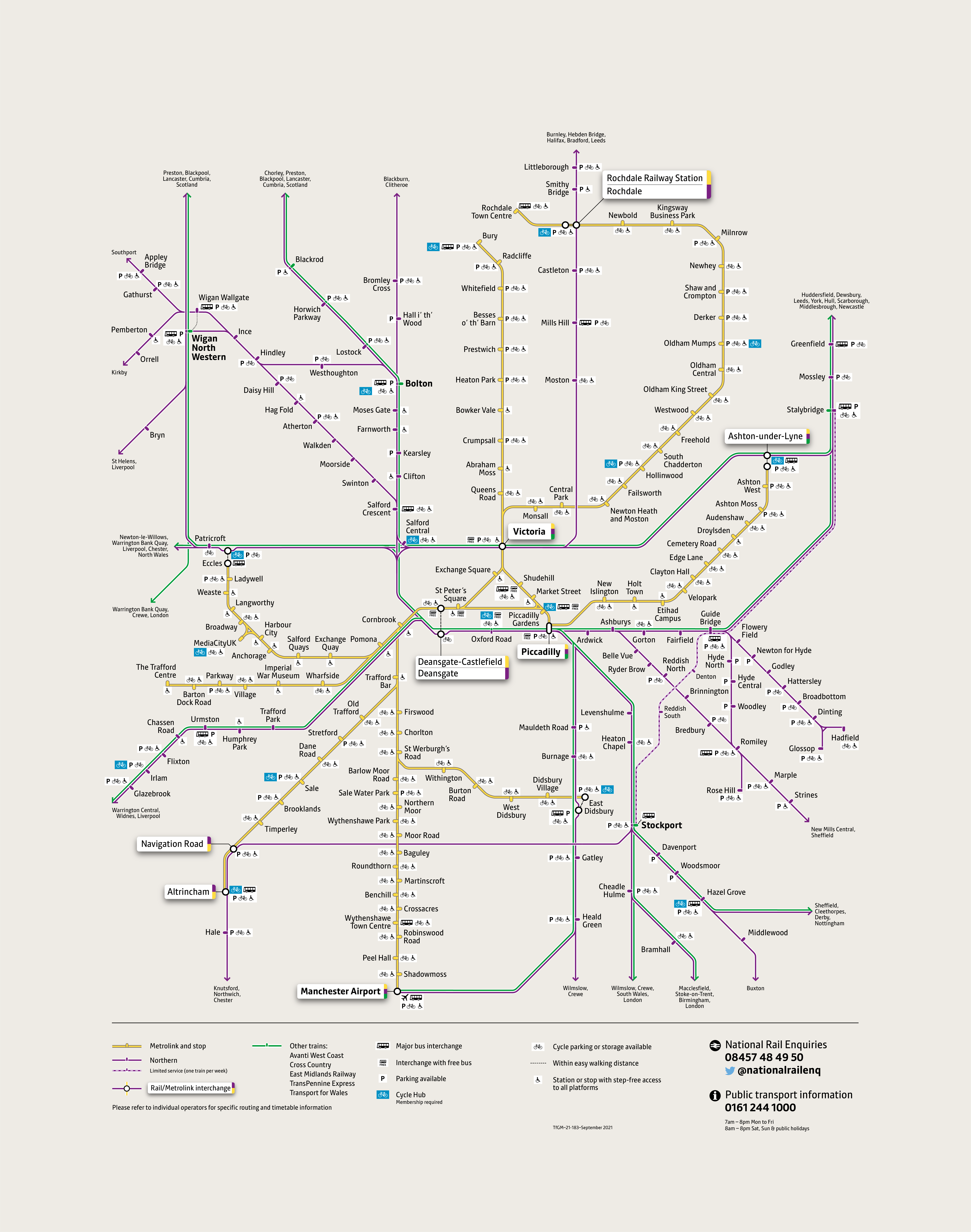 Combined Rail Metrolink network map