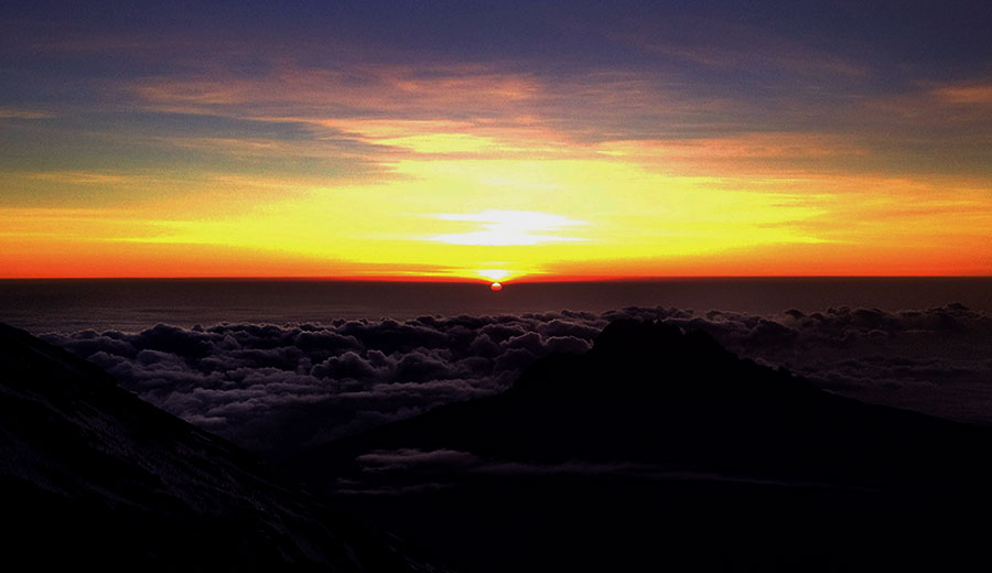 The amazing sun rises to guide us the rest of the way to the top...