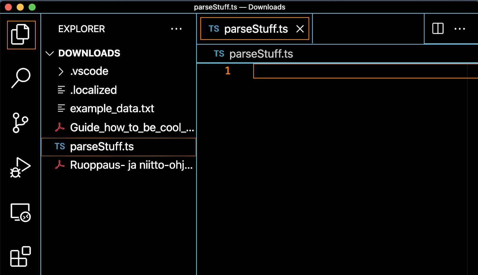 Deno Blog: parsestuff file screenshot