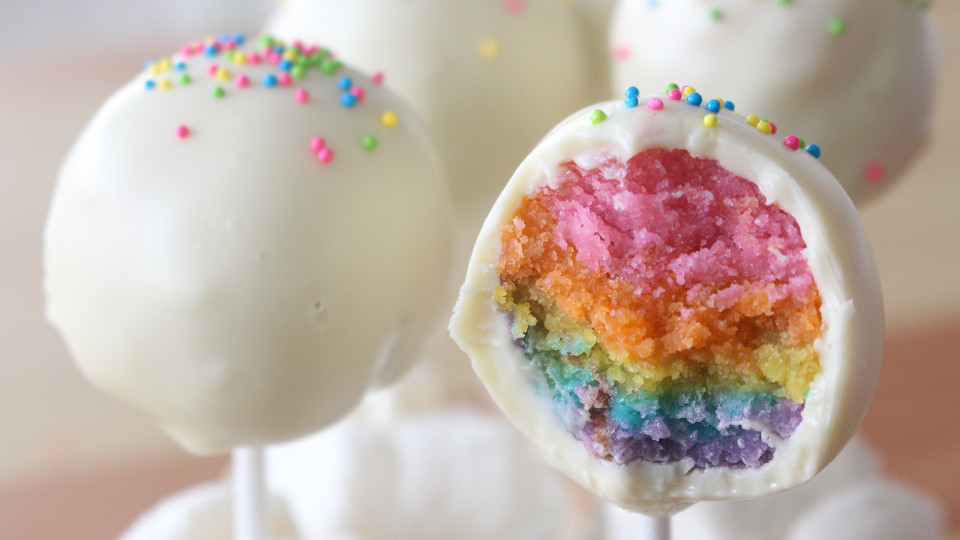 Surprise Rainbow Cake Pops Recipe Tastemade