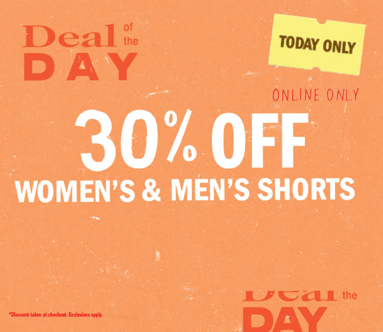 30% Off Women's & Men's Shorts 