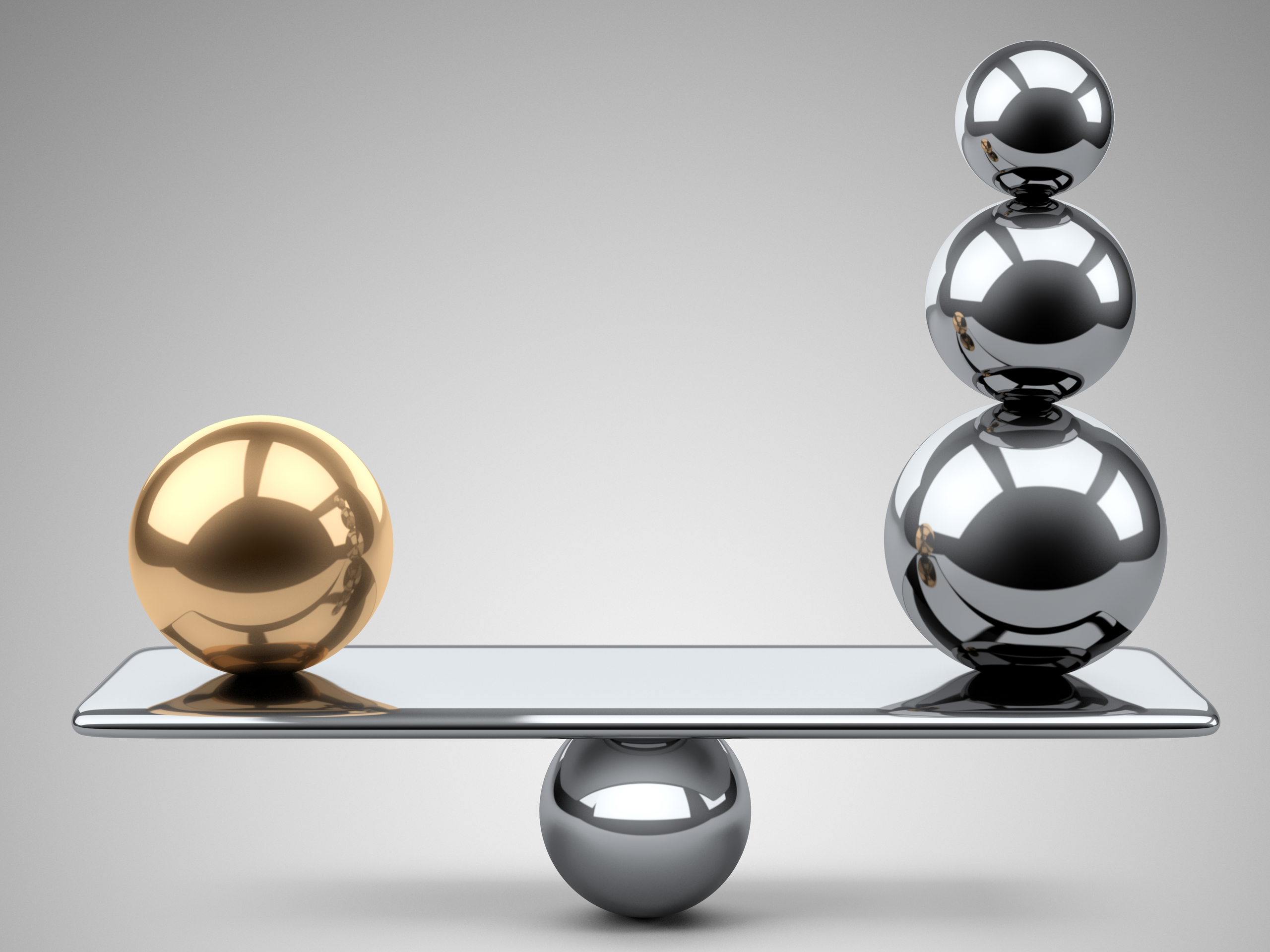 Balance with gold and silver balls