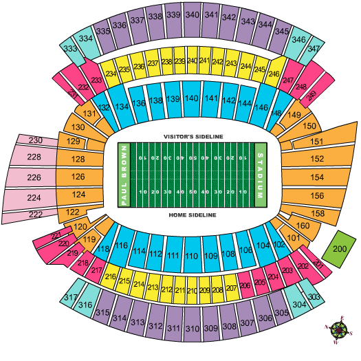 Cincinnati Bengals Seating Chart at Paul Brown Stadium