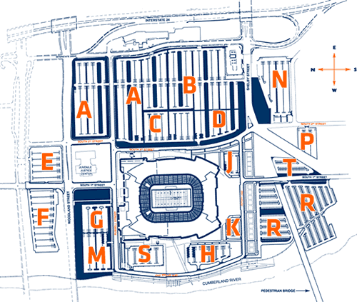Tennessee Titans Parking Lots & Passes at Nissan Stadium