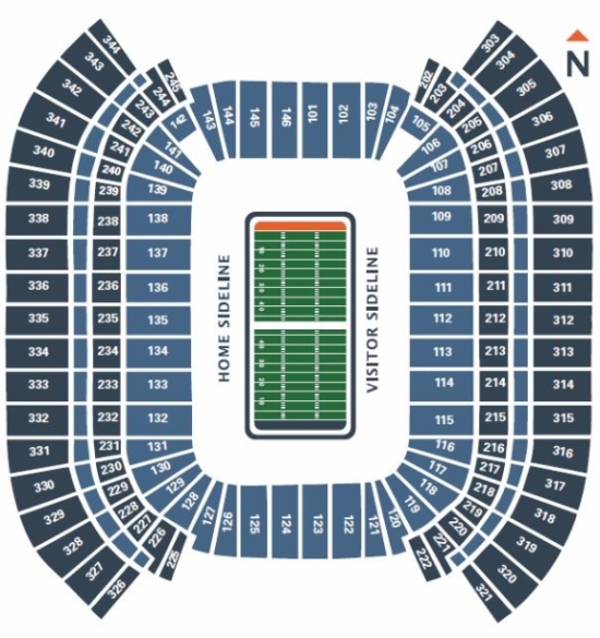 Tennessee Titans Seating Chart Map at Nissan Stadium