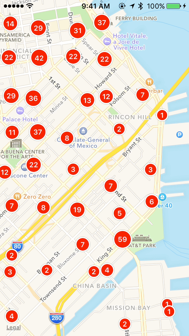 Cover image of the ios clustered map view in action