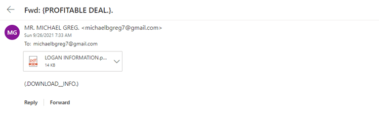 Examples of a phishing email - 01