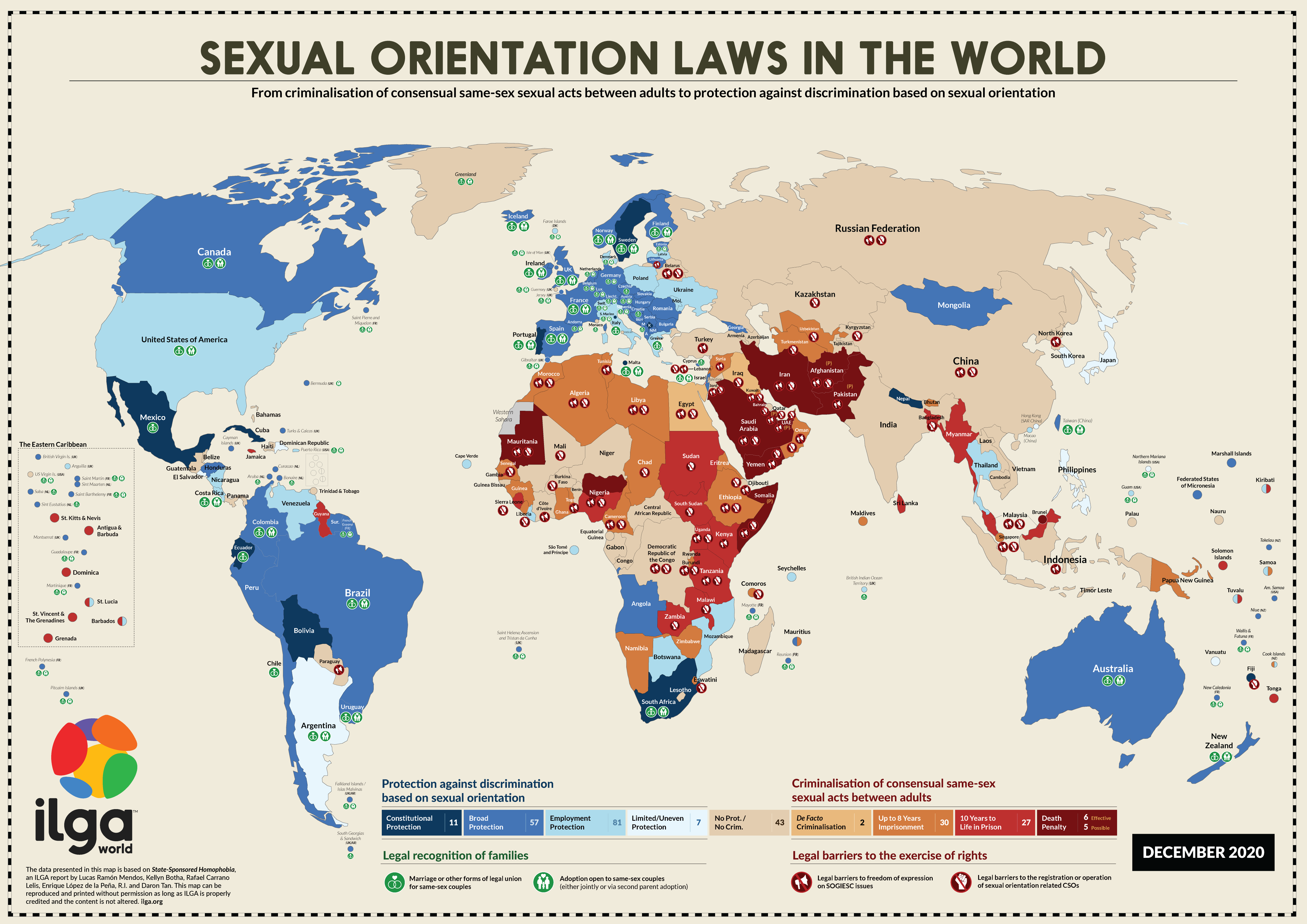 World map of sexual orientation laws around the world