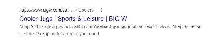 Google search results meta descriptions