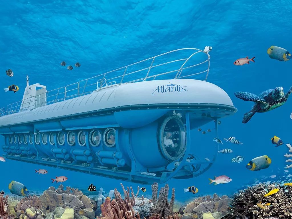 藍色探險海底潛水艇