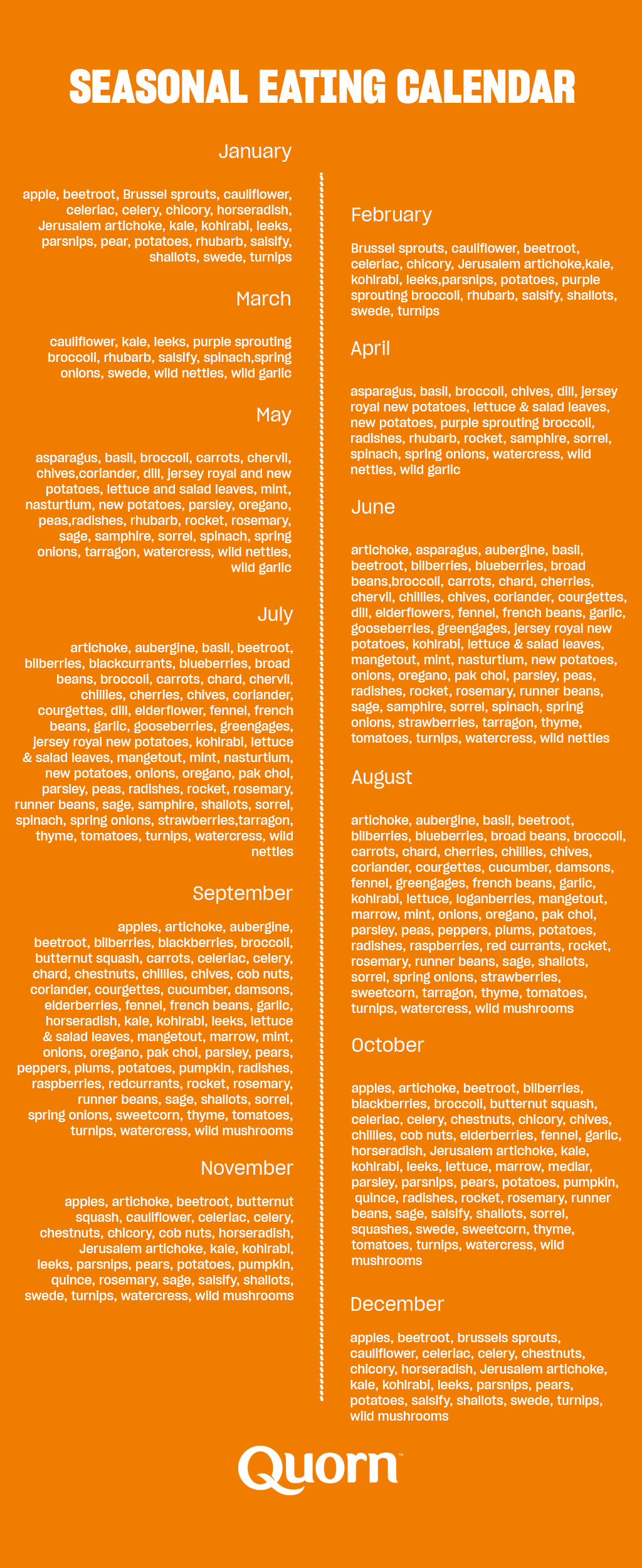 Quorn Seasonal Eating Calendar