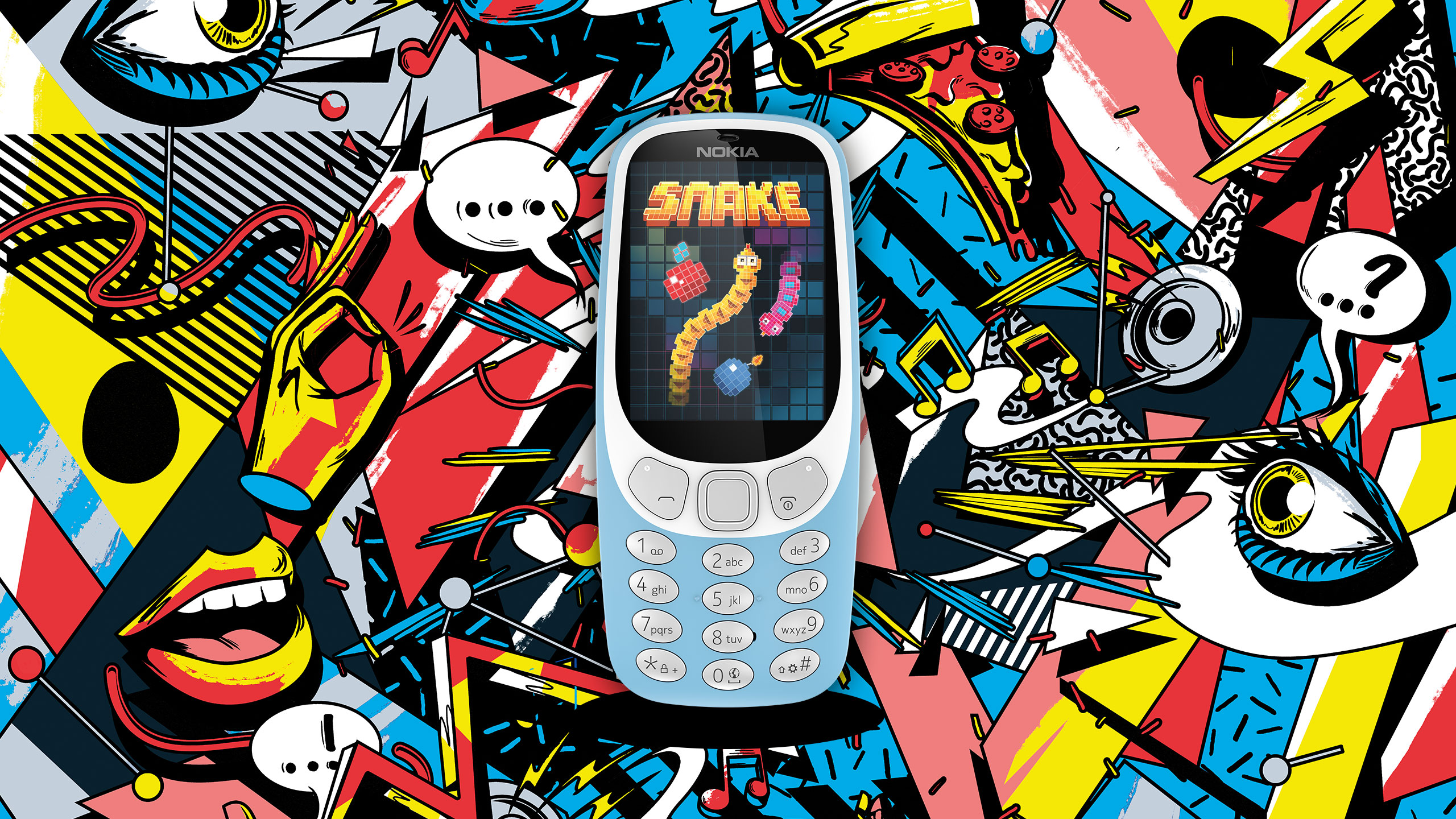 Nokia 3310 3G with popular Snake