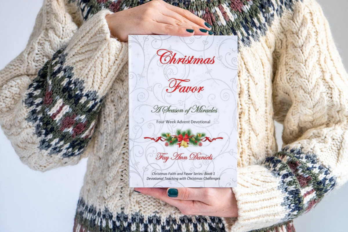 Book mockup with a Christmas theme
