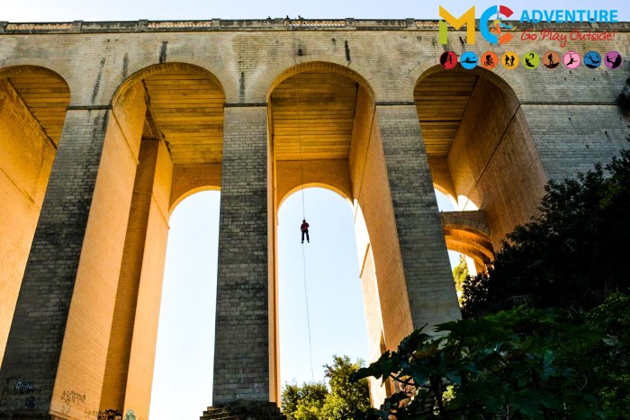 Abseiling from Mosta Bridge