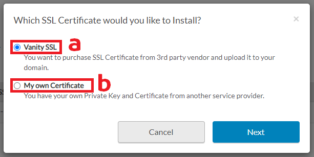 SSL Manager Install Option