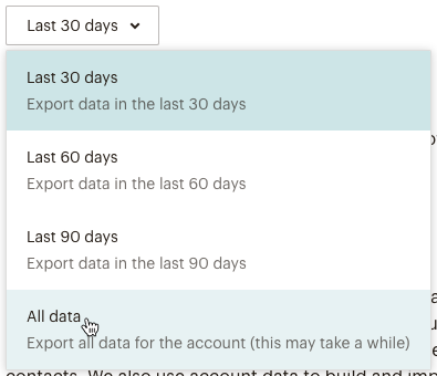all data export