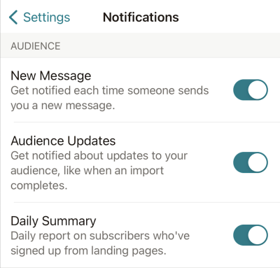 Mobilgerät–Inbox–Benachrichtigungen–verwalten