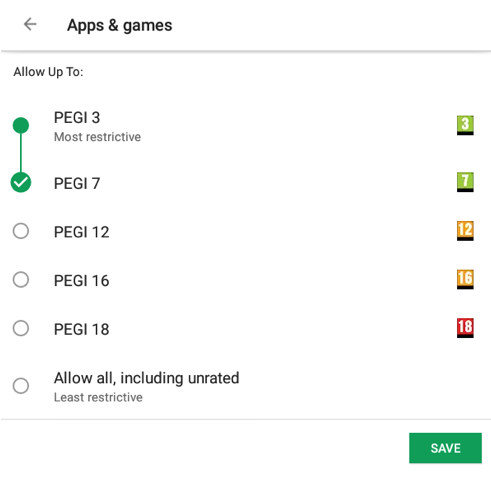  Parental Control Choosing Restrictions in Google Play Store