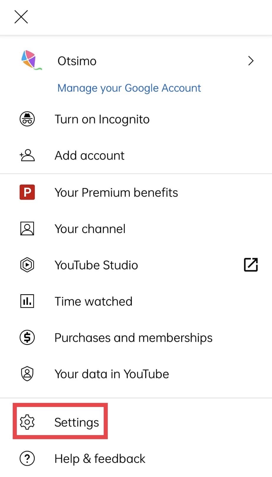 Parental Control Tapping Profile in YouTube Application